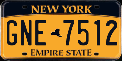 NY license plate GNE7512