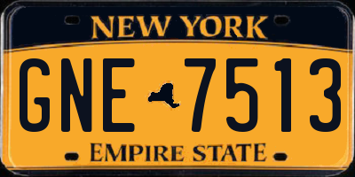 NY license plate GNE7513