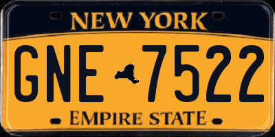NY license plate GNE7522