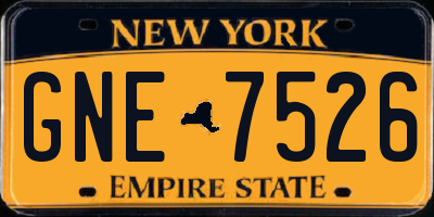 NY license plate GNE7526