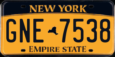 NY license plate GNE7538