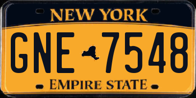 NY license plate GNE7548