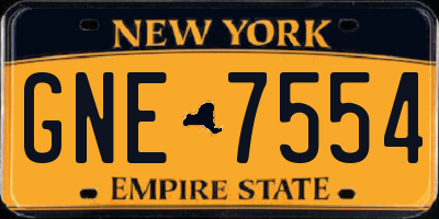 NY license plate GNE7554