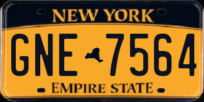 NY license plate GNE7564
