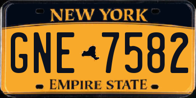 NY license plate GNE7582