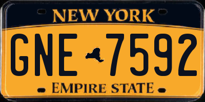 NY license plate GNE7592