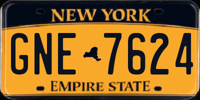 NY license plate GNE7624