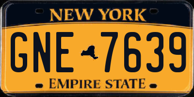 NY license plate GNE7639