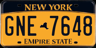 NY license plate GNE7648