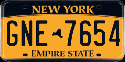 NY license plate GNE7654