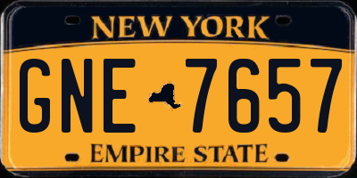 NY license plate GNE7657