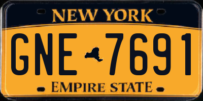 NY license plate GNE7691