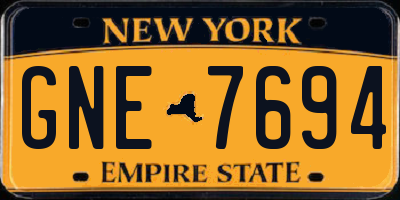 NY license plate GNE7694