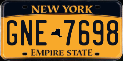 NY license plate GNE7698