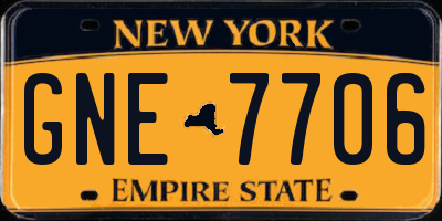 NY license plate GNE7706
