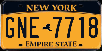 NY license plate GNE7718