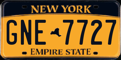 NY license plate GNE7727