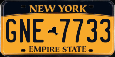 NY license plate GNE7733