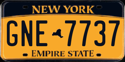 NY license plate GNE7737
