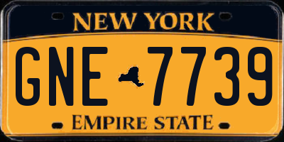 NY license plate GNE7739
