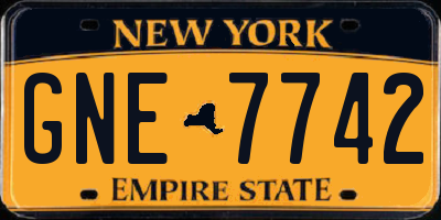 NY license plate GNE7742