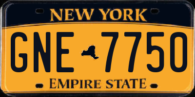NY license plate GNE7750