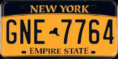 NY license plate GNE7764