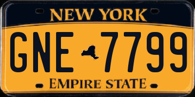NY license plate GNE7799