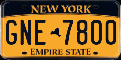NY license plate GNE7800