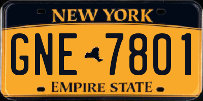 NY license plate GNE7801