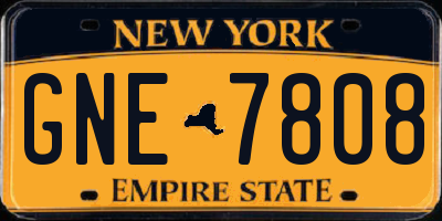 NY license plate GNE7808