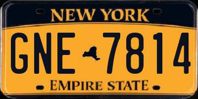 NY license plate GNE7814