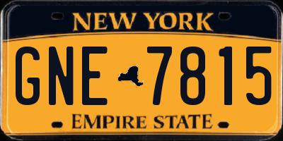 NY license plate GNE7815