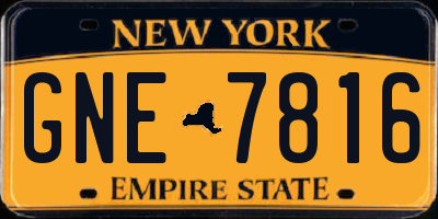 NY license plate GNE7816