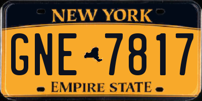 NY license plate GNE7817