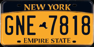 NY license plate GNE7818