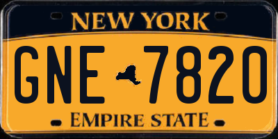 NY license plate GNE7820