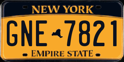 NY license plate GNE7821