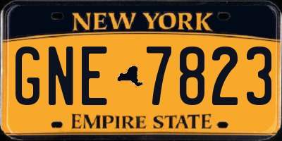 NY license plate GNE7823