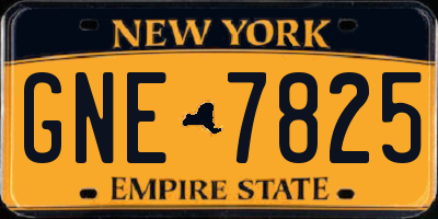 NY license plate GNE7825