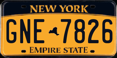 NY license plate GNE7826
