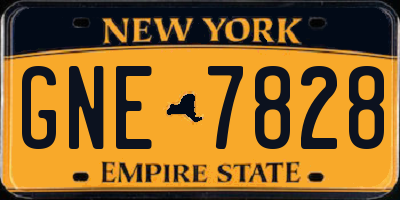 NY license plate GNE7828