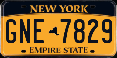 NY license plate GNE7829