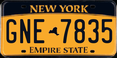 NY license plate GNE7835