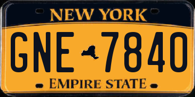 NY license plate GNE7840