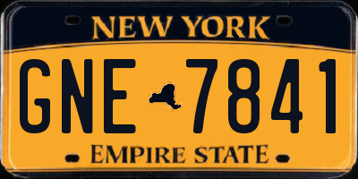 NY license plate GNE7841