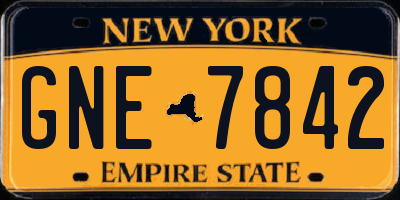 NY license plate GNE7842