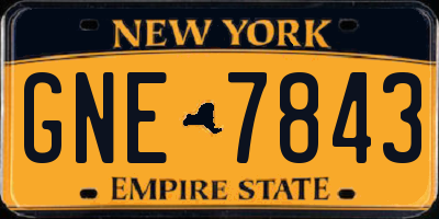 NY license plate GNE7843