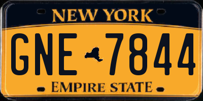 NY license plate GNE7844