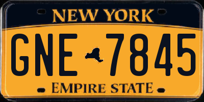 NY license plate GNE7845